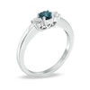 Thumbnail Image 2 of Previously Owned - 1-1/2 CT. T.W. Enhanced Blue and White Diamond Three Stone Ring in 14K White Gold