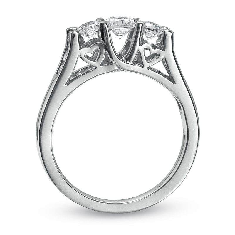 Main Image 2 of Previously Owned - 1 CT. T.W. Diamond Three Stone Ring in 10K White Gold