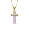 Thumbnail Image 1 of Previously Owned - Diamond Accent Cross Pendant in 10K Gold - 16"