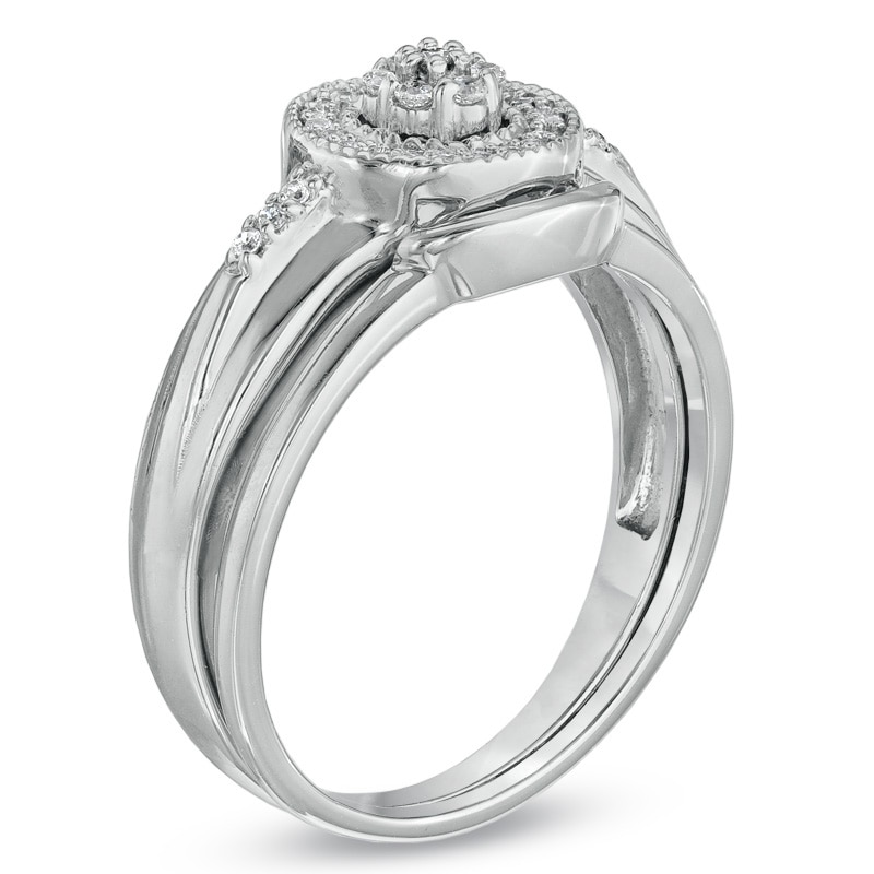 Main Image 2 of Previously Owned - 1/5 CT. T.W. Diamond Bridal Set in 10K White Gold