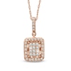 Thumbnail Image 1 of Previously Owned - 1/4 CT. T.W. Composite Diamond Rectangular Frame Pendant in 10K Rose Gold
