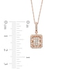 Thumbnail Image 2 of Previously Owned - 1/4 CT. T.W. Composite Diamond Rectangular Frame Pendant in 10K Rose Gold