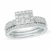 Thumbnail Image 1 of Previously Owned - 1-1/4 CT. T.W. Princess-Cut Diamond Bridal Set in 14K White Gold