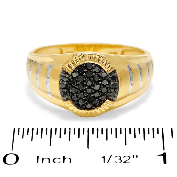 Previously Owned - 1/3 CT. T.w. Black Diamond Cluster Ring in 10K Gold