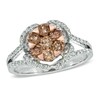 Thumbnail Image 1 of Previously Owned - 1-1/4 CT. T.W. Champagne and White Diamond Cluster Ring in 14K Two-Tone Gold