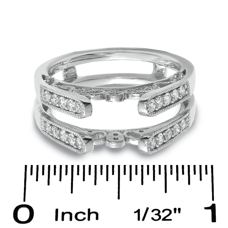 Main Image 3 of Previously Owned - 1/2 CT. T.W. Diamond Vintage-Style Cathedral Solitaire Enhancer in 14K White Gold