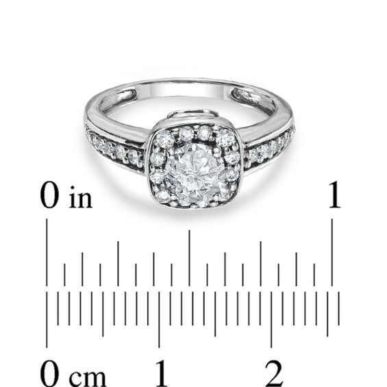Previously Owned - 1 CT. T.w. Diamond Square Framed Ring in 14K White Gold