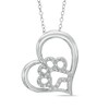 Thumbnail Image 1 of Previously Owned - 1/6 CT. T.W. Diamond Paw in Tilted Heart Pendant in Sterling Silver