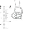 Thumbnail Image 3 of Previously Owned - 1/6 CT. T.W. Diamond Paw in Tilted Heart Pendant in Sterling Silver