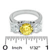 Thumbnail Image 3 of Previously Owned - 1/2 CT. T.W. Enhanced Yellow and White Diamond Three Stone Ring in 14K White Gold