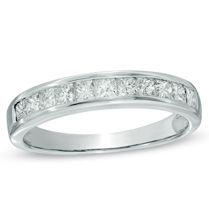 Main Image 1 of Previously Owned - 3/4 CT. T.W. Princess-Cut Diamond Wedding Band in 14K White Gold