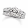 Thumbnail Image 1 of Previously Owned 1-1/2 CT. T.W. Diamond Three Stone Soldered Bridal Set in 14K White Gold