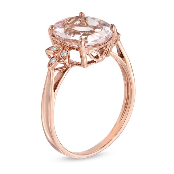 Previously Owned - Oval Morganite and Diamond Accent Ring in 10K Rose Gold