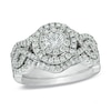 Thumbnail Image 1 of Previously Owned - 1-1/4 CT. T.W. Diamond Cluster Bridal Set in 14K White Gold