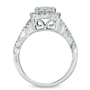 Thumbnail Image 3 of Previously Owned - 1-1/4 CT. T.W. Diamond Cluster Bridal Set in 14K White Gold