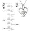Thumbnail Image 2 of Previously Owned - Diamond Accent Double Heart Pendant in 10K White Gold - 17"