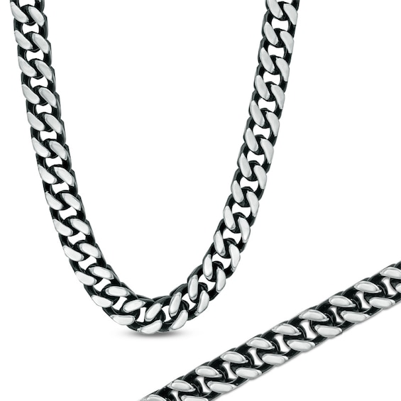 Previously Owned - Men's 8.0mm Chain Necklace and Bracelet Set - 24"