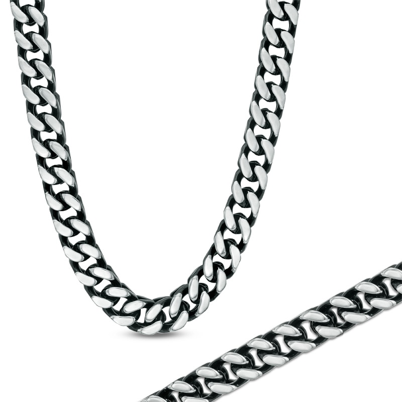Main Image 1 of Previously Owned - 8.0mm Chain Necklace and Bracelet Set  - 24"