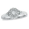Thumbnail Image 1 of Previously Owned - 1/5 CT. T.W. Diamond Flower Frame Promise Ring in Sterling Silver