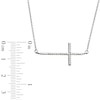 Thumbnail Image 1 of Previously Owned - 1/6 CT. T.W. Diamond Sideways Cross Necklace in 10K White Gold - 17"