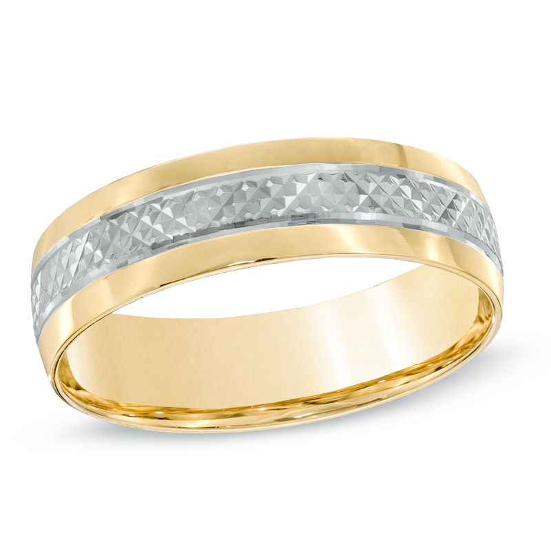 Main Image 1 of Previously Owned - 6.0mm Comfort Fit Wedding Band in 10K Two-Tone Gold