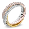 Thumbnail Image 2 of Previously Owned - 1 CT. T.W. Diamond Rolling Ring in 10K Tri-Tone Gold