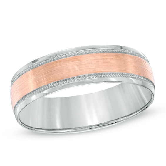 Previously Owned - Men's 6.0mm Comfort Fit Wedding Band in 10K Two-Tone Gold