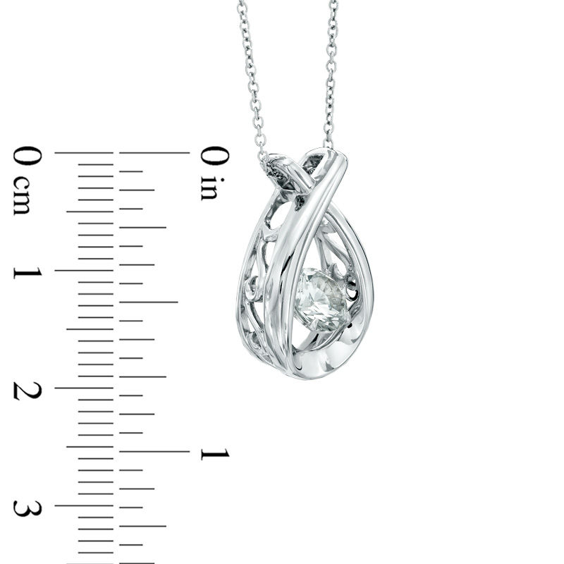 Main Image 4 of Previously Owned - 6.0mm Lab-Created White Sapphire Pendant in Sterling Silver