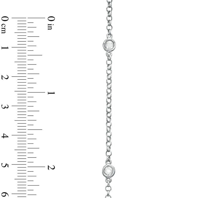 Main Image 2 of Previously Owned - White Topaz Station Necklace in Sterling Silver