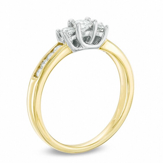 Previously Owned - 1/2 CT. T.w. Diamond Three Stone Engagement Ring in 10K Gold