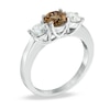 Thumbnail Image 2 of Previously Owned - 1-1/2 CT. T.W. Enhanced Champagne and White Diamond Three Stone Ring in 14K White Gold