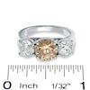 Thumbnail Image 3 of Previously Owned - 1-1/2 CT. T.W. Enhanced Champagne and White Diamond Three Stone Ring in 14K White Gold