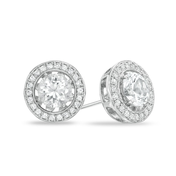 Previously Owned-6.5mm Lab-Created White Sapphire and Freshwater Cultured Pearl Earrings and Jacket Set