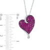 Thumbnail Image 1 of Previously Owned - Lab-Created Ruby and White Sapphire Heart Pendant in Sterling Silver