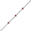Thumbnail Image 1 of Previously Owned - Garnet Station Bracelet in Sterling Silver