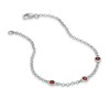 Thumbnail Image 2 of Previously Owned - Garnet Station Bracelet in Sterling Silver