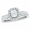 Thumbnail Image 1 of Previously Owned - Celebration Lux® 1 CT. T.W. Cushion-Cut Diamond Framed Engagement Ring in 18K White Gold (H/SI2)