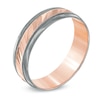 Thumbnail Image 2 of Previously Owned - Men's 4.0mm Diamond-Cut Comfort Fit Band in 10K Two-Tone Gold