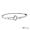 Thumbnail Image 1 of Previously Owned -  Diamond Accent Heart Bangle in Sterling Silver
