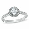 Thumbnail Image 0 of Previously Owned - Celebration 102® 7/8 CT. T.W. Diamond Cascading Frame Engagement Ring in 18K White Gold (I/SI2)