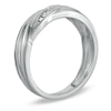 Thumbnail Image 2 of Previously Owned - Men's 1/10 CT. T.W. Diamond Wedding Band in 10K White Gold