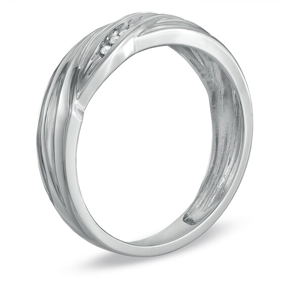 Previously Owned - 1/10 CT. T.w. Diamond Wedding Band in 10K White Gold