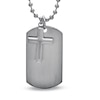 Thumbnail Image 1 of Previously Owned - Men's Cross and Dog Tag Pendant in Stainless Steel - 22"