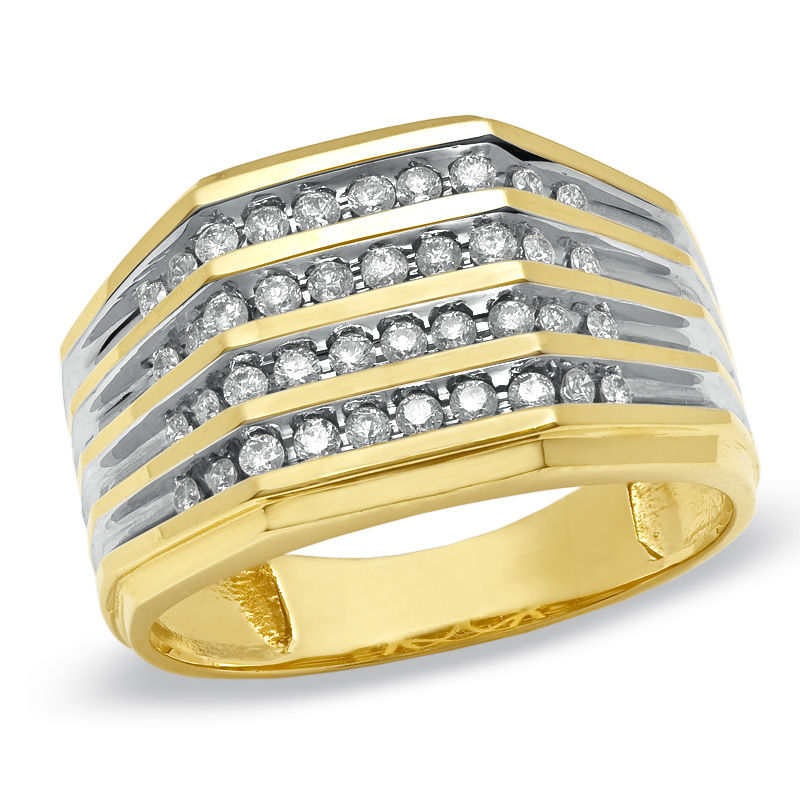 Main Image 1 of Previously Owned - 1/2 CT. T.W. Diamond Four-Row Wedding Band in 14K Gold
