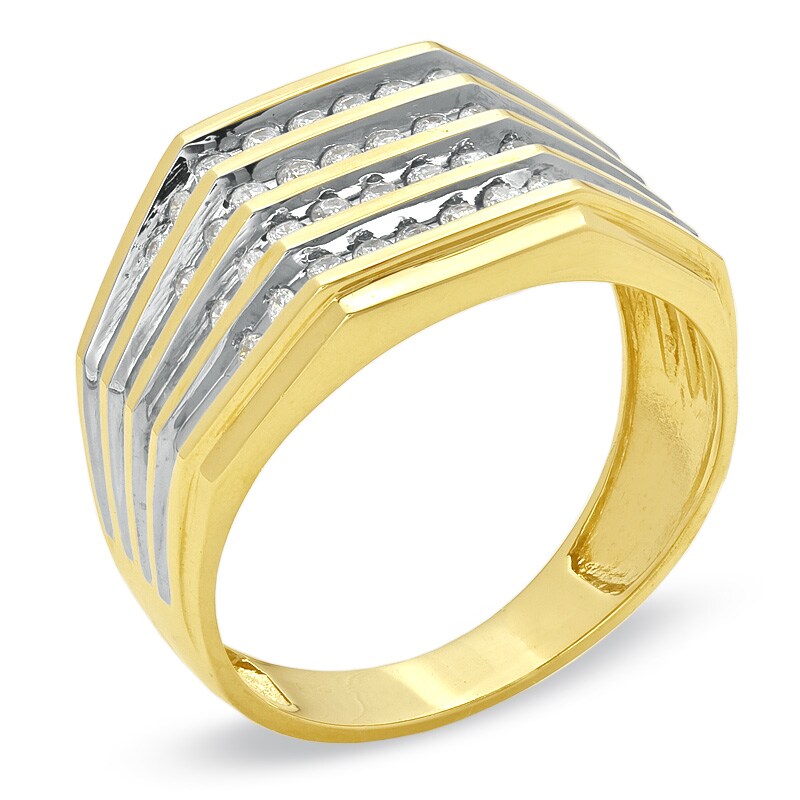 Main Image 2 of Previously Owned - 1/2 CT. T.W. Diamond Four-Row Wedding Band in 14K Gold