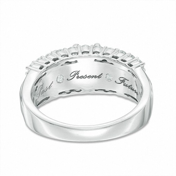 Previously Owned - 1-1/2 CT. T.w. Princess-Cut Diamond Three Stone Engagement Ring in 14K White Gold