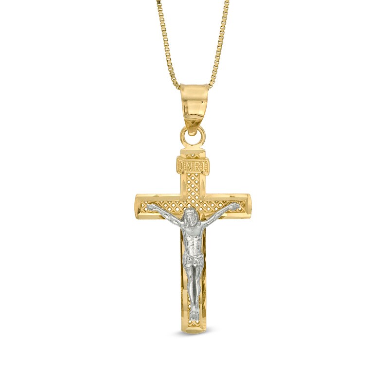 Main Image 1 of Previously Owned - Crucifix Pendant in 10K Two-Tone Gold