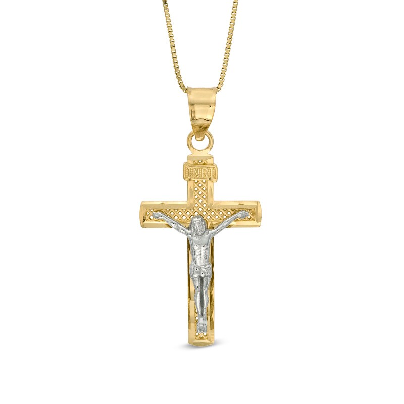 Previously Owned - Crucifix Pendant in 10K Two-Tone Gold