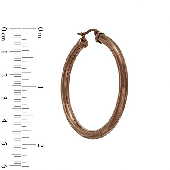 Previously Owned - 40mm Tube Hoop Earrings in Brown IP Stainless Steel