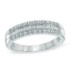 Thumbnail Image 1 of Previously Owned - 1/4 CT. T.W. Baguette and Round Diamond Anniversary Band in 10K White Gold